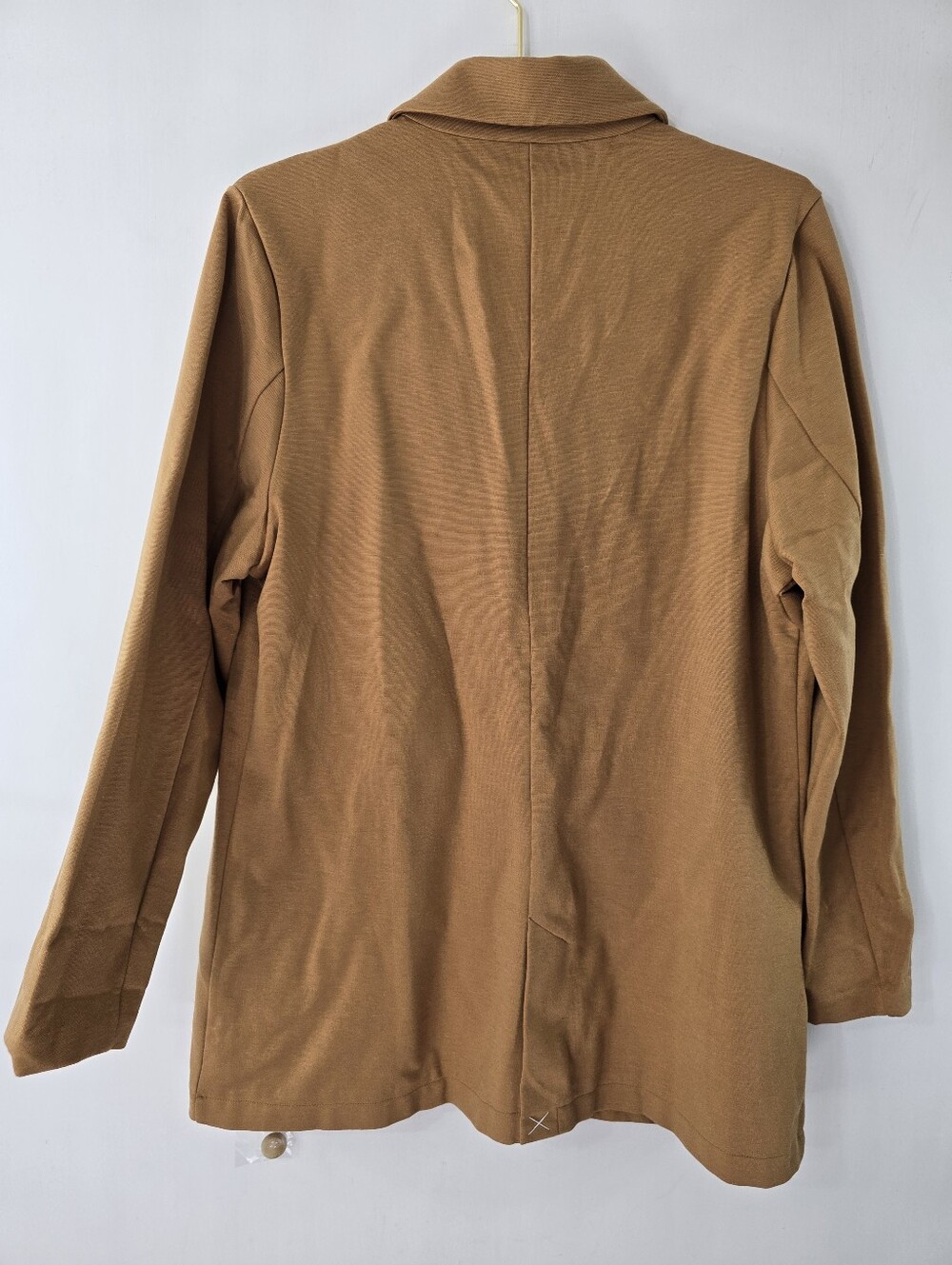 Garnet Hill Knit Relaxed Blazer Ponte Praline Brown Camel Tan NWT Academia Sz 12 - Picture 7 of 10